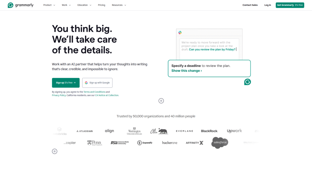 Grammarly among AI assistants for productivity
