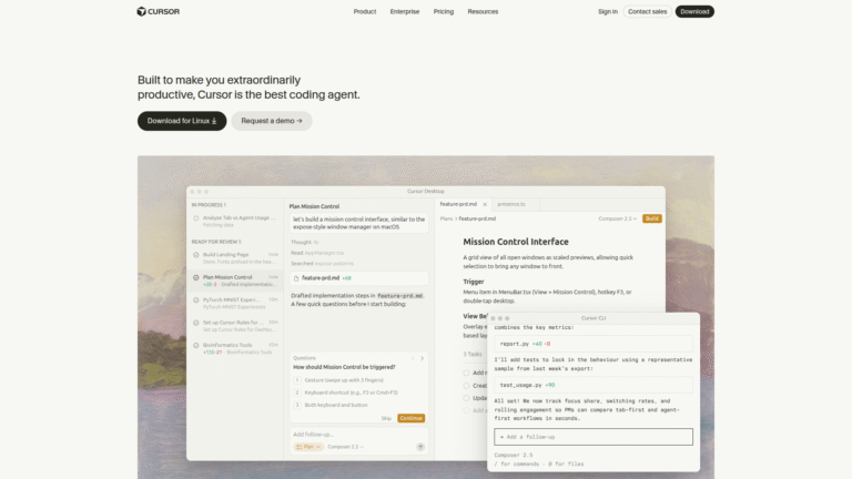 Cursor as a Learning To Code tool screenshot