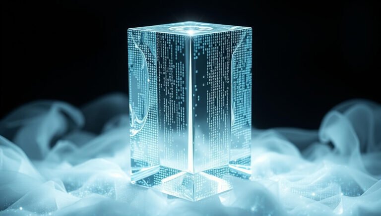 Abstract 3D render symbolizing AI meeting summary tools organizing chaotic information.