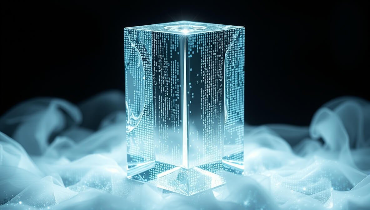Abstract 3D render symbolizing AI meeting summary tools organizing chaotic information.