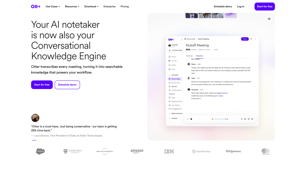 Otter.ai among AI meeting summary tools