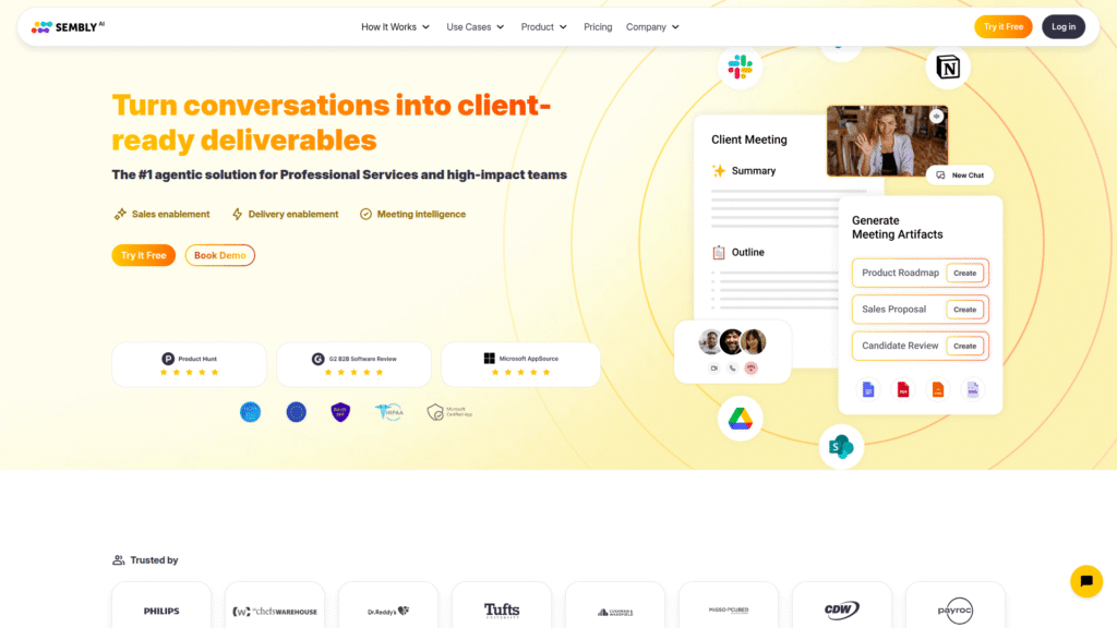Sembly among AI meeting summary tools