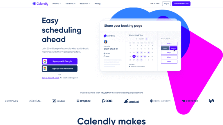 Calendly as a Calendar and Meeting Automation tool screenshot