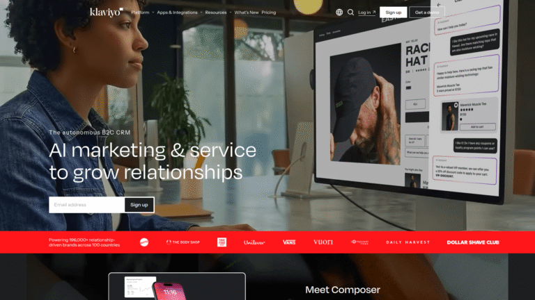 Klaviyo as an AI Email Marketing tool screenshot