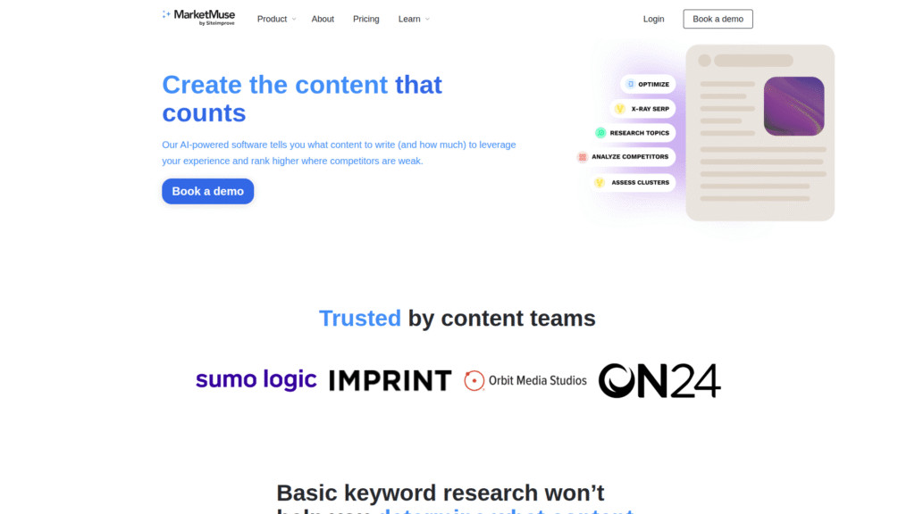 MarketMuse among AI SEO tools