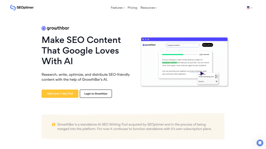 GrowthBar among AI SEO tools