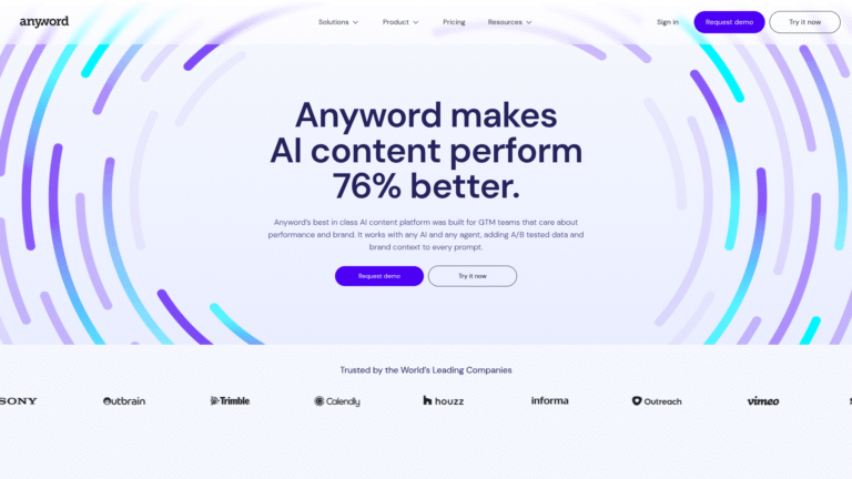 Anyword as an Ad Copy Generation tool screenshot