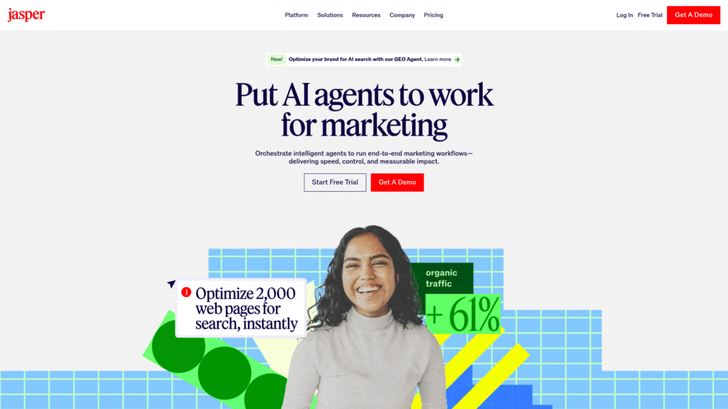 Jasper as an AI ad copy generator