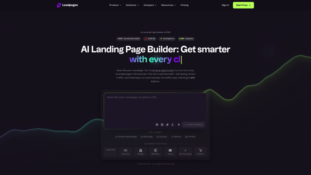 Leadpages among AI Landing Page Builders