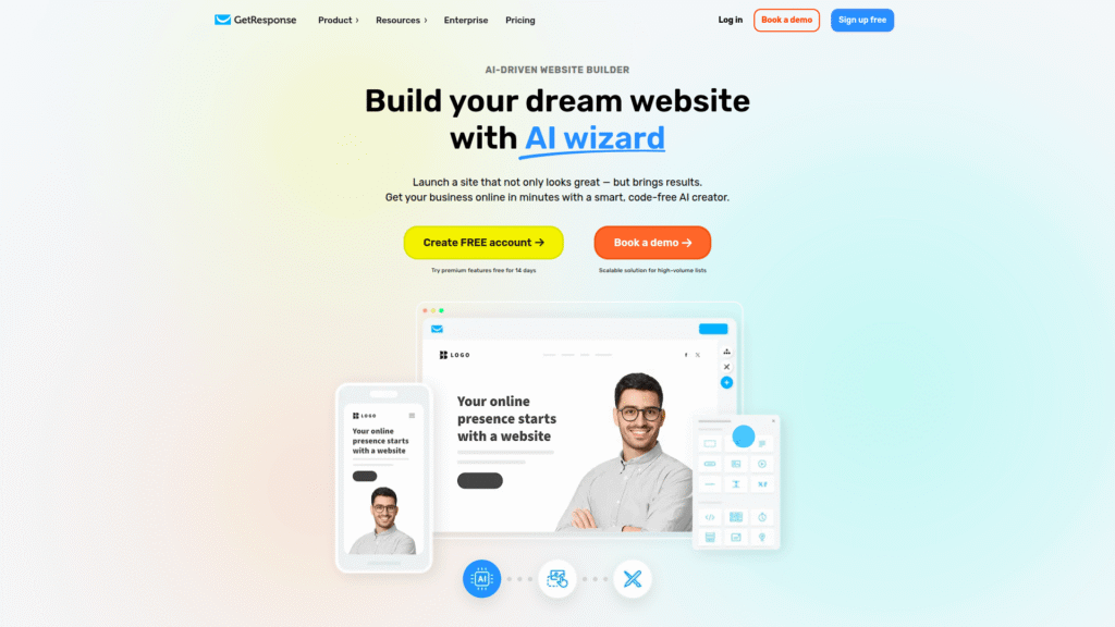 GetResponse AI Website Builder among AI Landing Page Builders