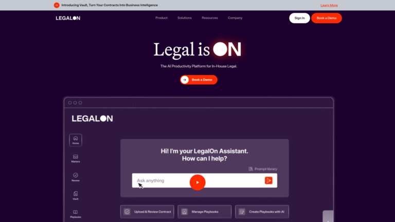 LegalOn as a Contract Review and Analysis tool screenshot