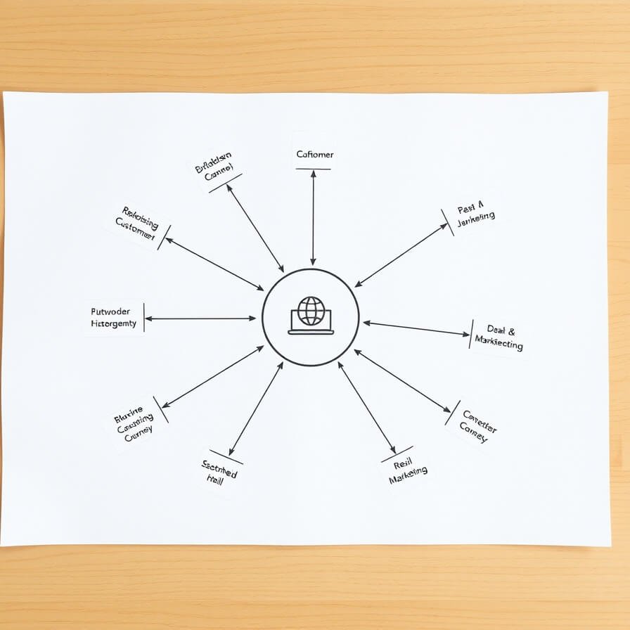 A diagram demonstrating how Klaviyo automates the customer journey by connecting isolated retail data points into a cohesive, personalized communication workflow.