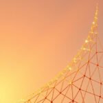 Abstract 3D render of a glowing geometric structure symbolizing the integration of CRM AI Tools leading to happier support teams.