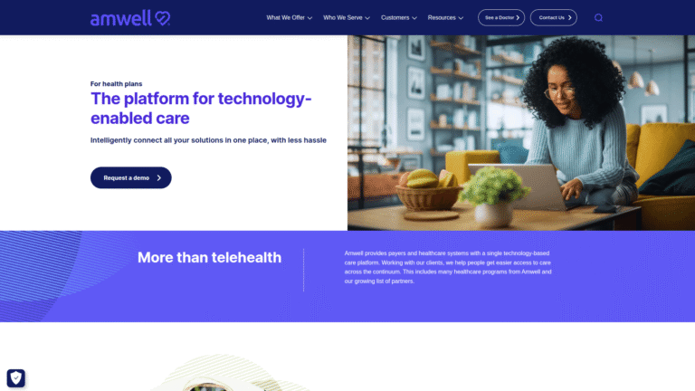 Amwell as a Telemedicine and Remote Monitoring tool screenshot