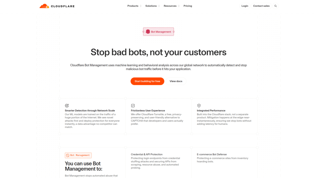 Cloudflare Bot Management among Spam Detection Tools