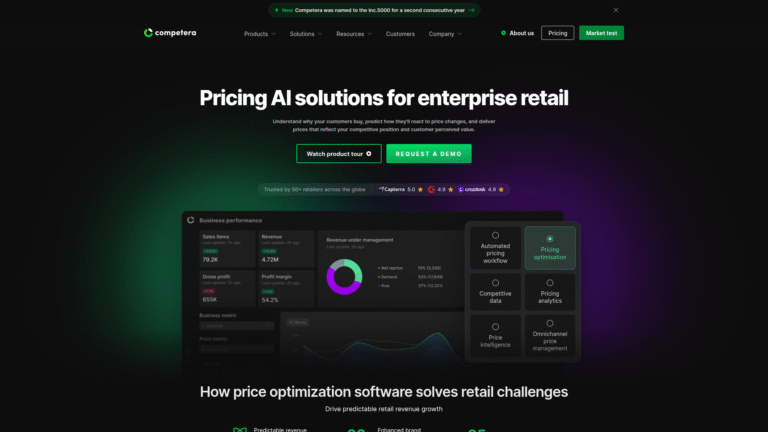 Competera as a Dynamic Pricing and Revenue Optimization tool screenshot