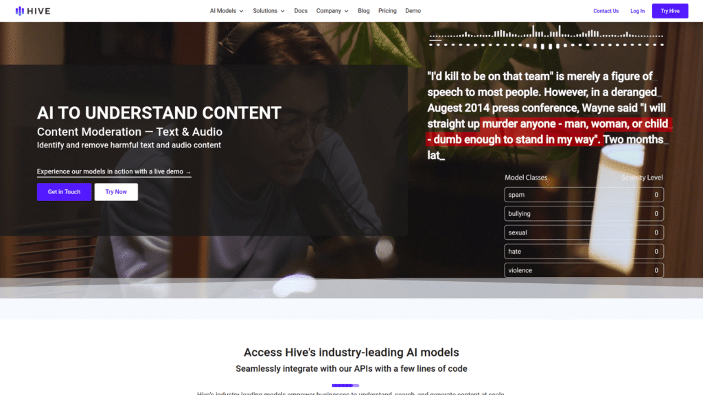 Hive AI among AI content moderation tools