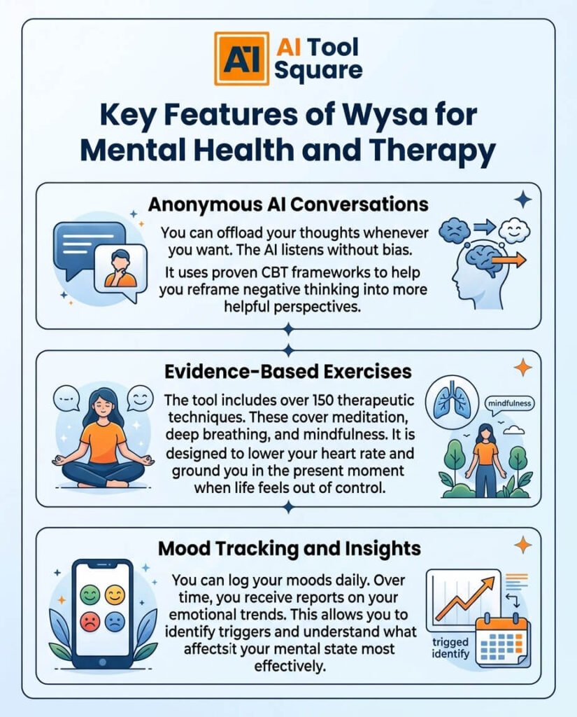 Key Features of Wysa for Mental Health and Therapy