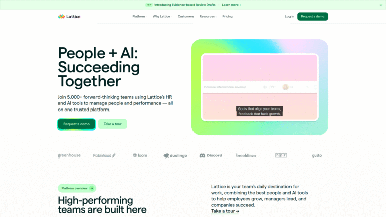 Lattice as an Employee Engagement and Culture Analytics tool screenshot