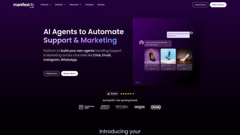 Manifest AI as a Chatbots for Shopping Assistance tool screenshot