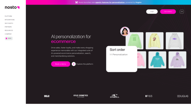 Nosto as a Product Recommendation tool screenshot
