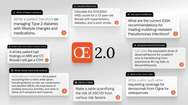 OpenEvidence as a Clinical Decision Support tool screenshot