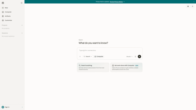 Perplexity AI as a Research and Web tool screenshot