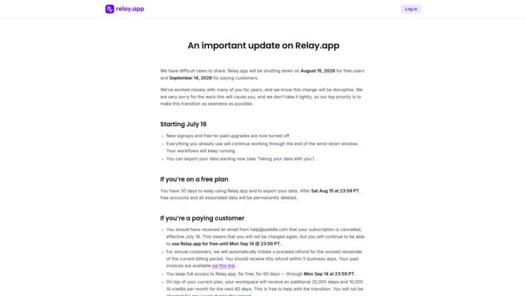 Relay.app as a No-Code Workflow Automation tool screenshot