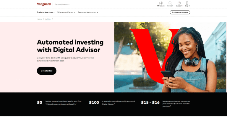 Vanguard Digital Advisor as a Portfolio Optimization and Robo-Advisors tool screenshot
