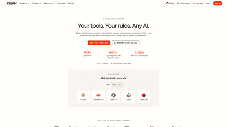 Zapier as an API Integration tool screenshot