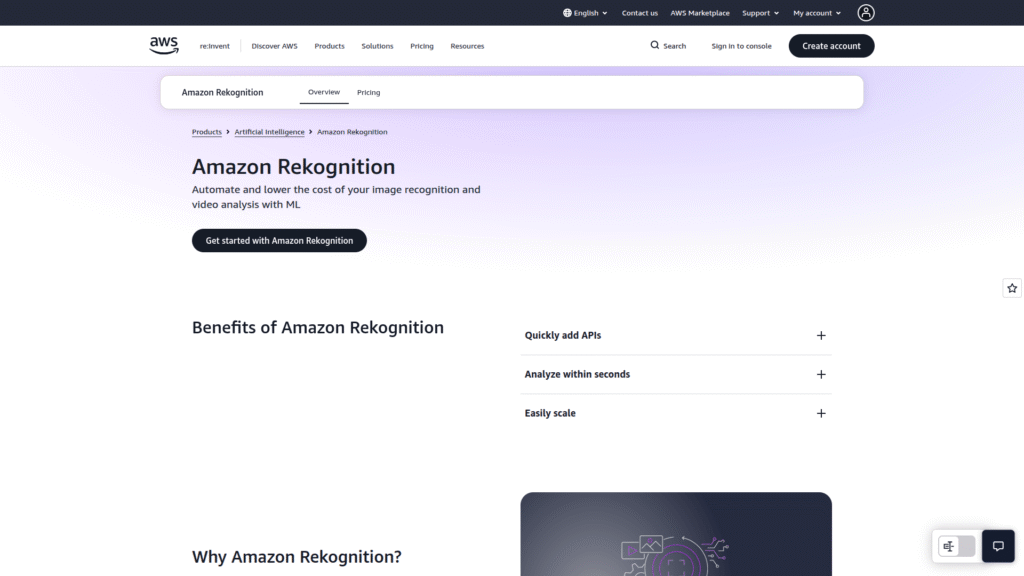 Amazon Rekognition as a facial recognition software