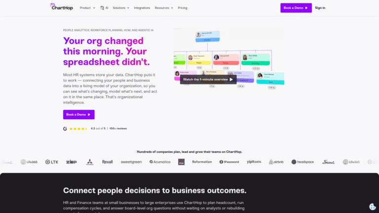 ChartHop as a HR Analytics and Workforce Planning tool screenshot