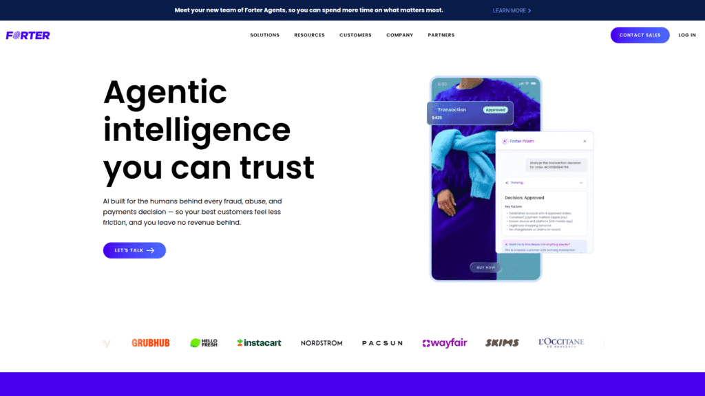 Forter among AI Fraud Detection Tools