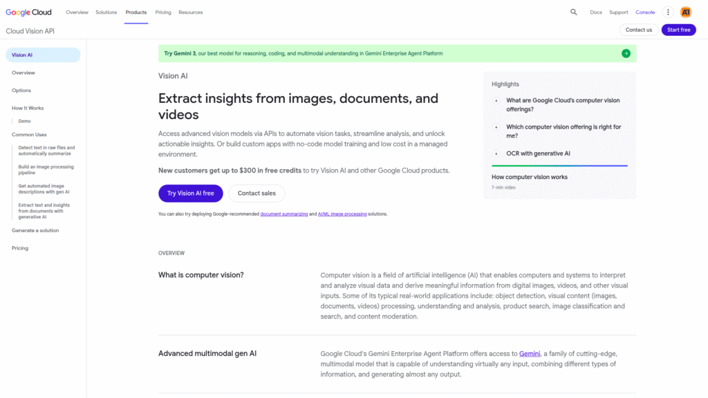 Google Cloud Vision AI as a facial recognition software