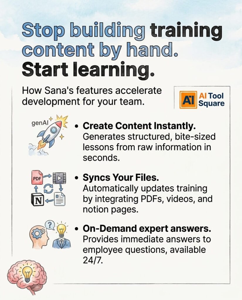 Key Features of Sana for Learning and Development