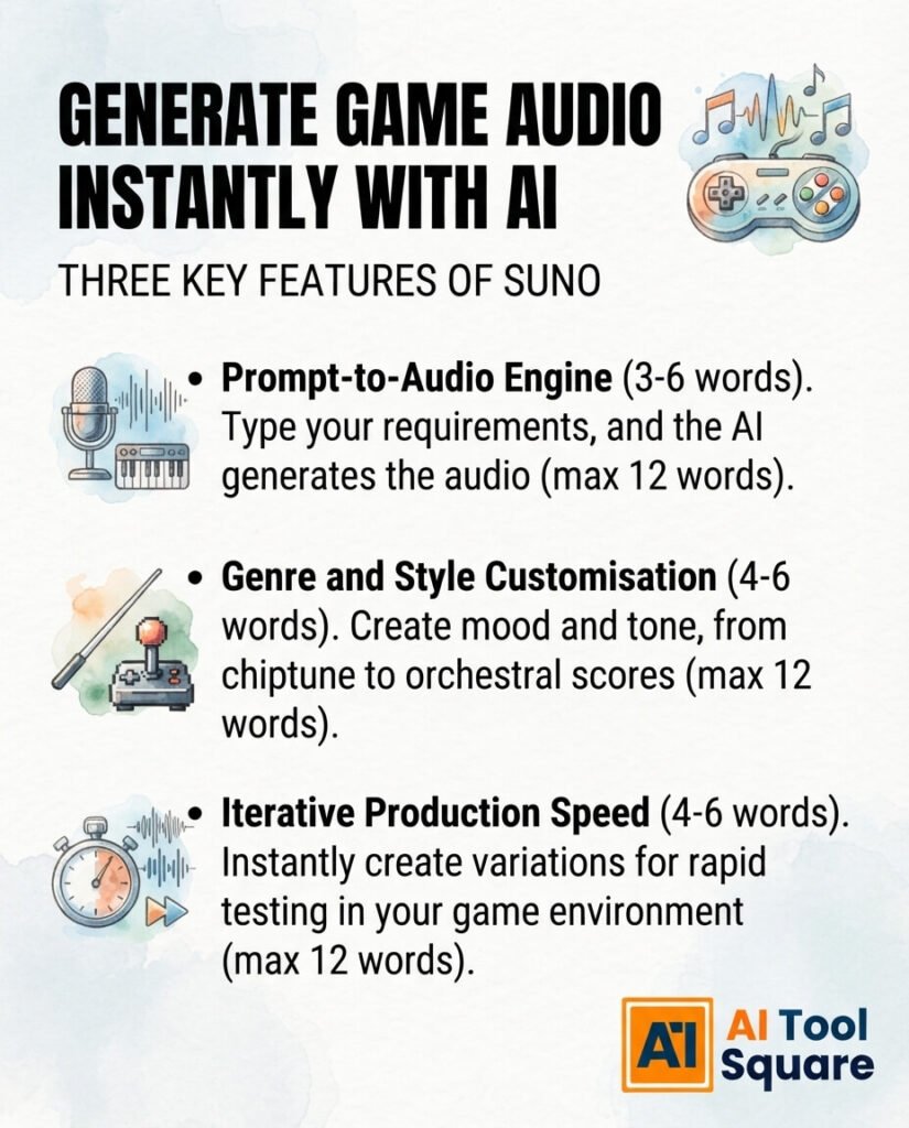 Key Features of Suno for Game Audio and Music Generation