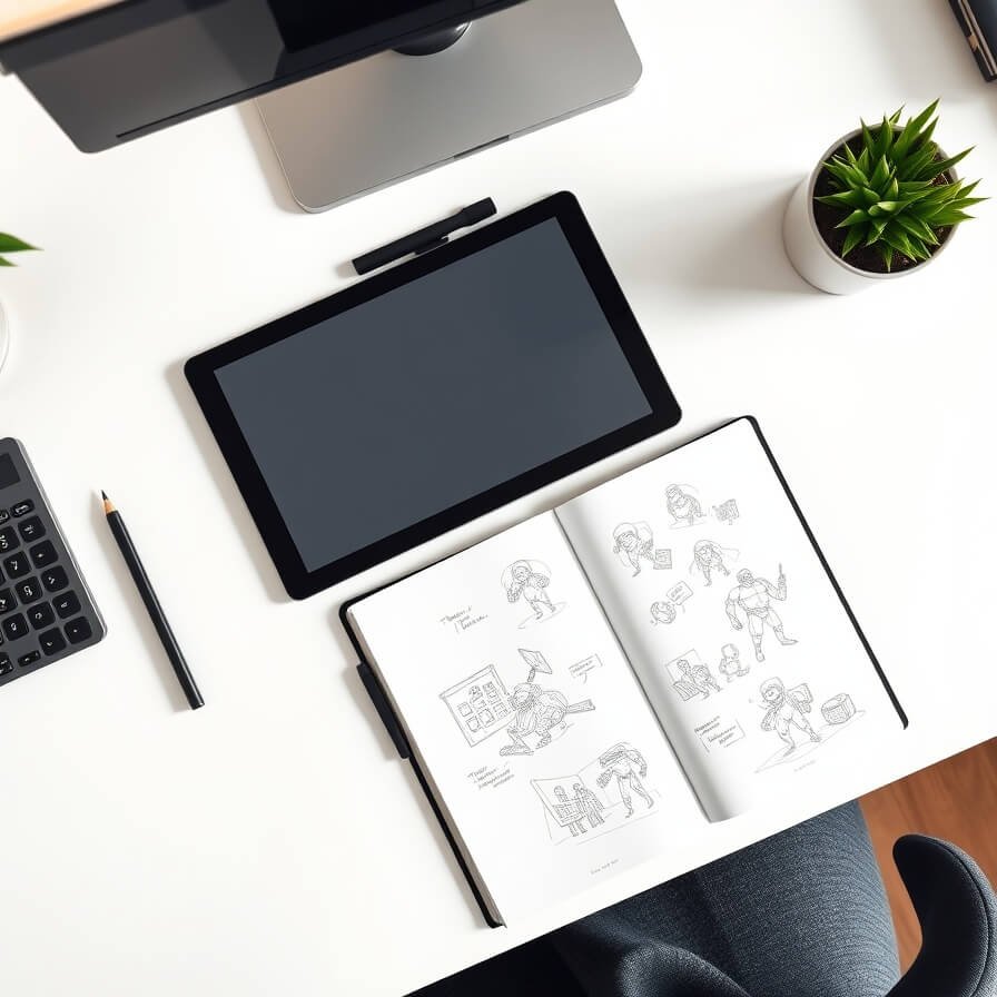 Kling AI tool icon integrated into a professional animation workflow for high-quality assets.