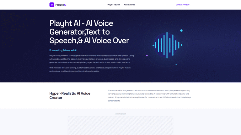 Play.ht as a Voice and Conversational tool screenshot