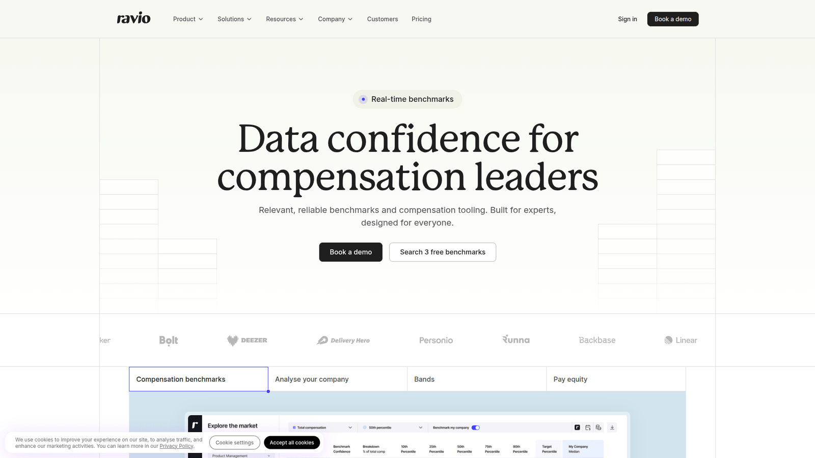 Ravio as a Compensation and Benefits Analysis tool screenshot