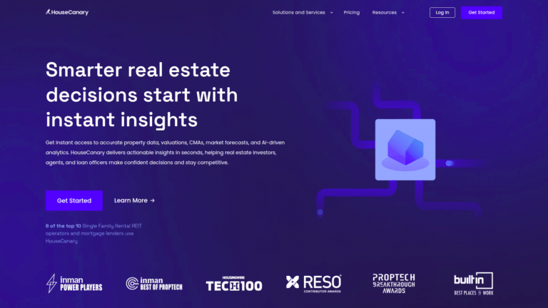 HouseCanary as a Property Valuation and Analysis tool screenshot