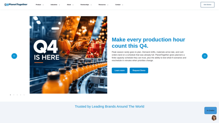 PlanetTogether as a Production Planning and Scheduling tool screenshot