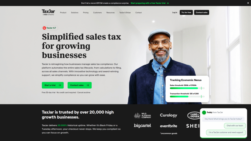 TaxJar as an AI tax software
