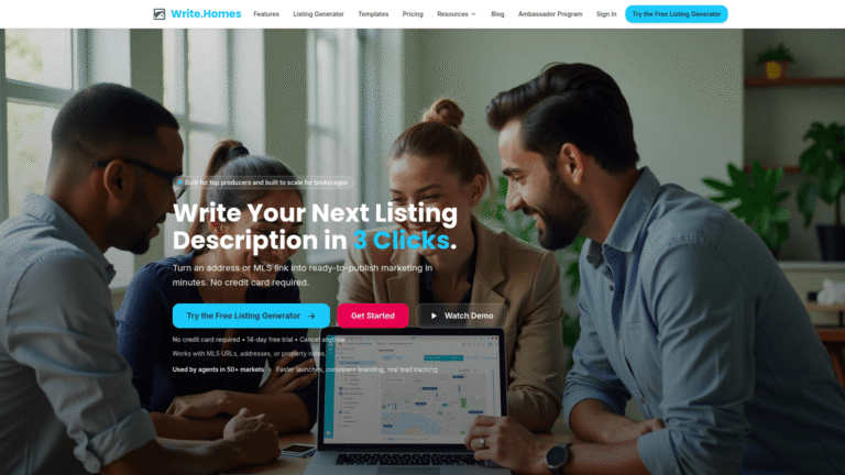 Write.homes as a Marketing and Advertising tool screenshot